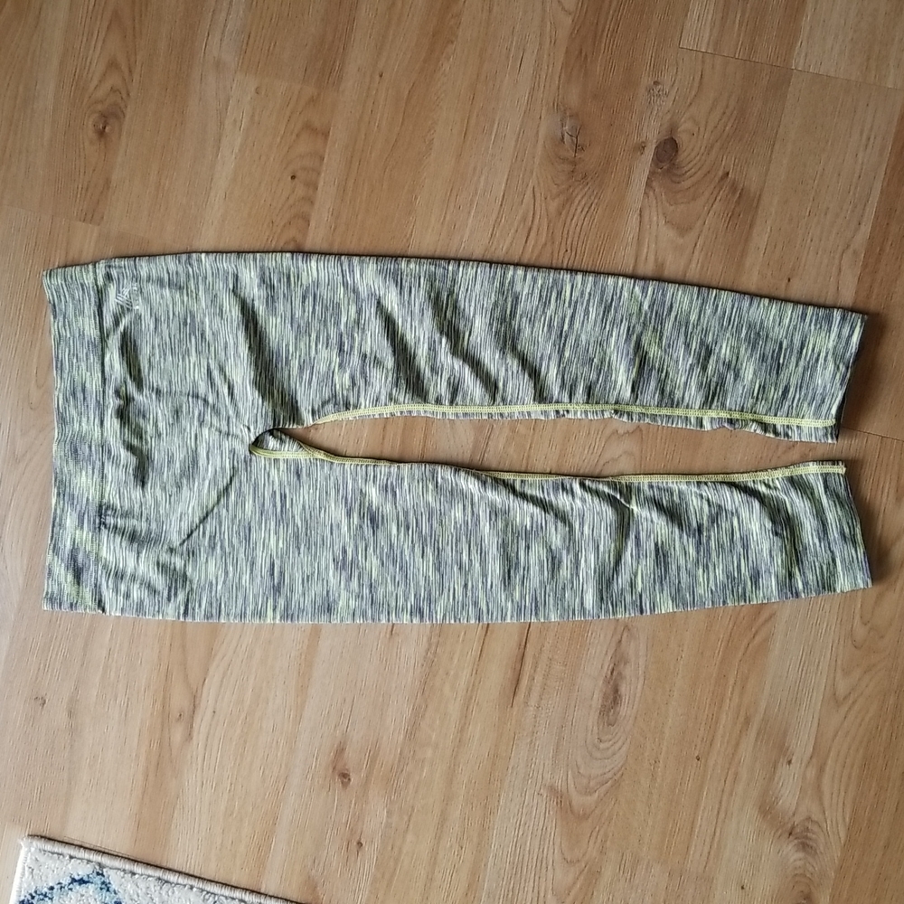 RBX athletic yellow space dye print leggings size 10/12